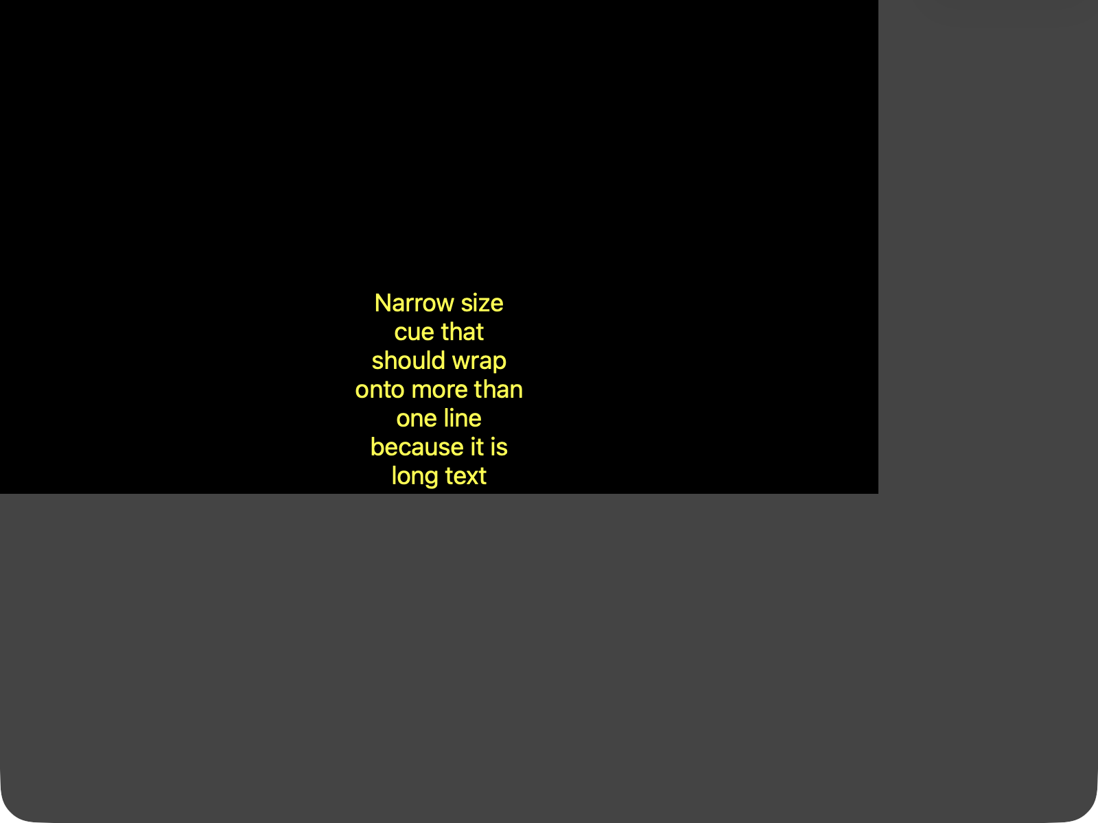 Safari wraps the same sentence into six lines within the box